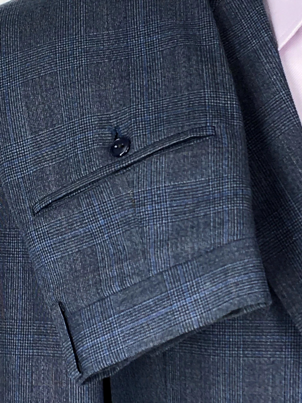 44L Hart Schaffner Marx 1960/70s Vintage 2 Button Suit Pencil Gray Blue Pants 38